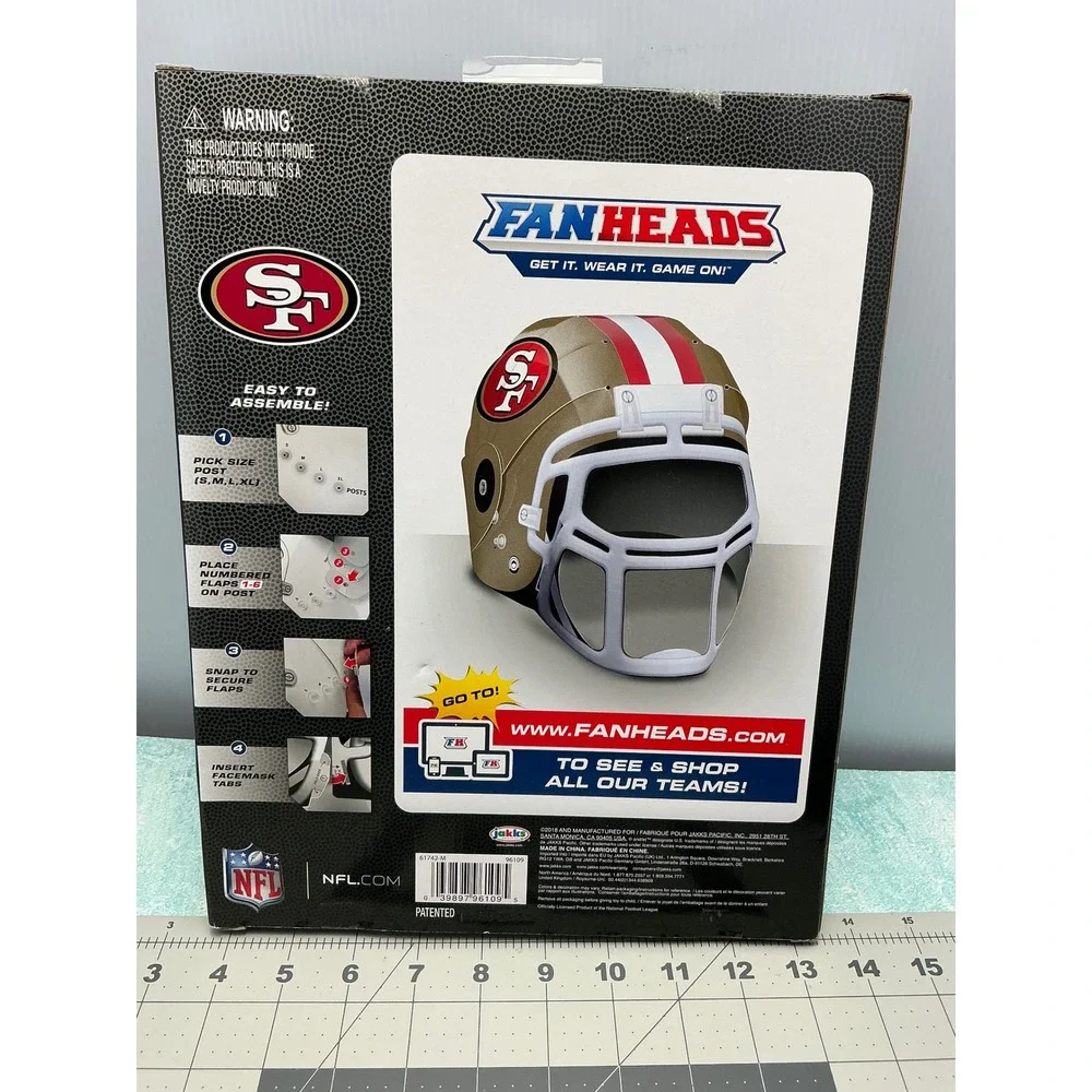 NFL San Francisco 49ers Fanheads Helmet‎ Adjustable Size Game Tailgate Party